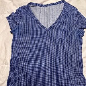 GAP Blue V-Neck Short Sleeve Top